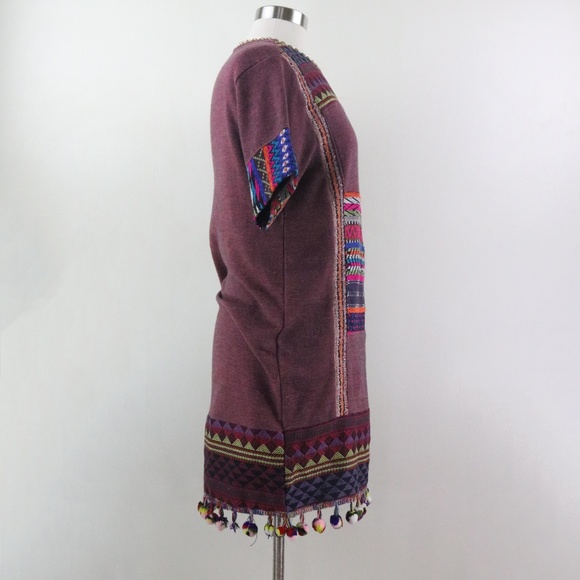 Zara Red Pattern Tunic S Dress - Picture 3 of 8